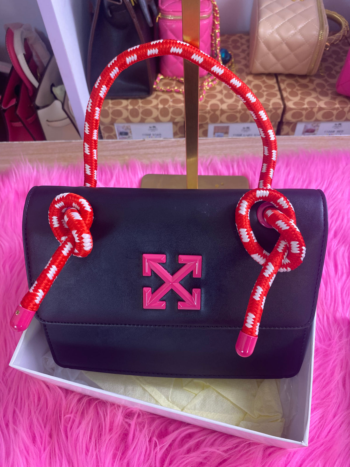 Off white bag in box